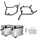 Motocicleta Portaequipajes Trasero para X-ADV 750 2021-2024 Caja Aluminio Sillín Bolsa Lateral Portaequipajes Soporte Baúl Superior Motocicleta Alforjas Alforjas(SL Side Box BK Rack)