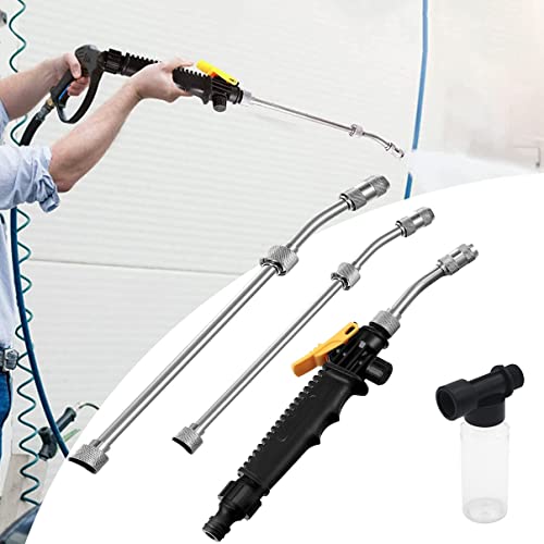 AMZPG Irrigador de alta pressão para carro com garrafa de espuma, bocal de mangueira de metal ajustá