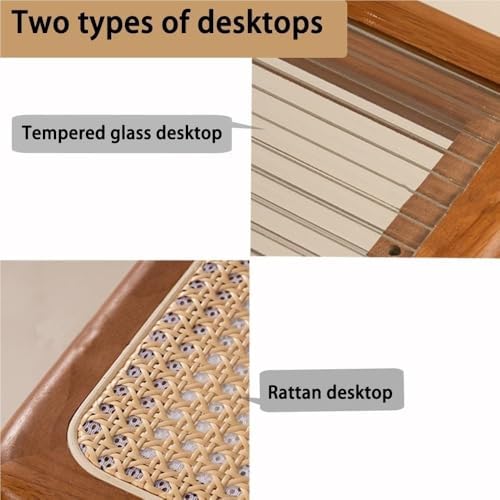 Modern Nesting Coffee Table Set of 2 - Rattan & Glass Top, Square End Tables for Small Spaces, Multi-Purpose Design, Stylish Black Finish for Apartments