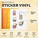 HTVRONT Printable Vinyl Sticker Paper, 100 Sheets Glossy Waterproof Sticker Paper For Inkjet Printer & Laser Printer, Dries Quickly-Standard Letter Size 8.5