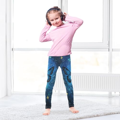 Blue Eleghant Butterfly Stars Girls Casual Leggings for Kids Printed Long Pant Bottoms Stretch and Soft4
