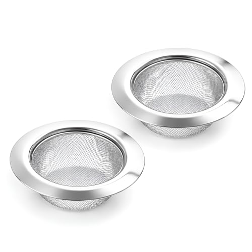 Image of DALUCI Stainless Steel Sink Strainer | Kitchen Sink Drain Filter & Waste Coupling Jali | Rust Proof Heavy Duty Sink Strainer Steel with Wide Rim (11 CM) (2)
