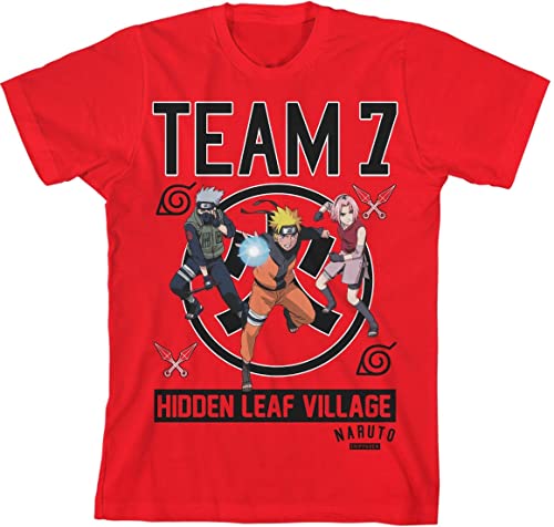 Amazon.com: Naruto Shippuden Team 7 Boy's Red T-Shirt -Large