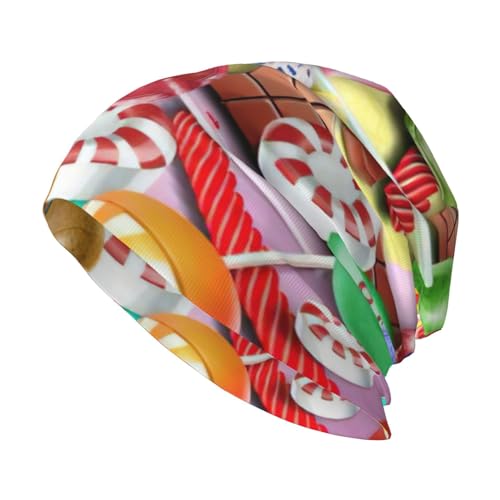 StOlmx Gorro de invierno para hombre y mujer, gorro de punto térmico para esquí, con estampado de caramelos, Patrón de caramelo, talla �nica