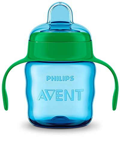 Image of AVENT Philips Silicone Classic Spout Cup with Handle | Blue /Green | 200ml (SCF551 /05)
