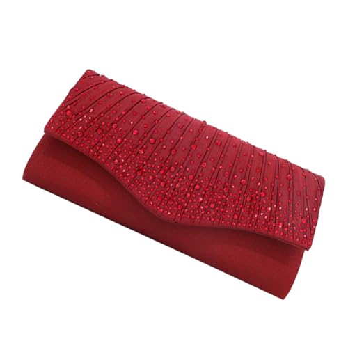 GATHINESS Clutch Modische Abendtasche mit Magnetverschluss Elegante und Strasssteinen Satin Stilvolle Handtasche für Hochzeit und Party zum Abendessen