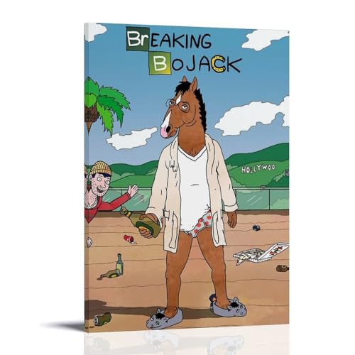 WZGWZYCD BoJack Horseman Classic Anime Series - Póster decorativo para pared, pintura para dormitorio, 60 x 90 cm, estilo marco