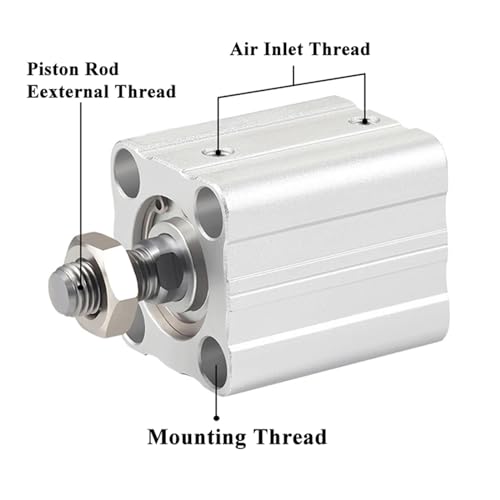 Vérin pneumatique double effet ACQ25 course 75 mm filetage
