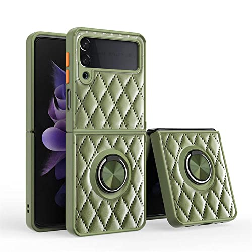 Coque en cuir luxe Samsung Galaxy Z Flip 4 avec anneau support antichoc