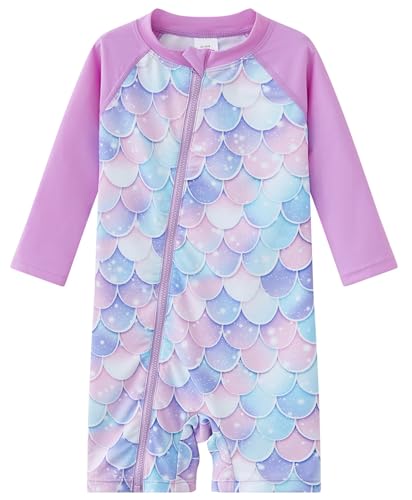 Image of UMELOK Baby Girl One Piece Swimsuit Infant Rash Guard Bathing Suit