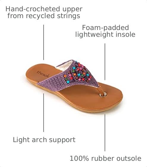Image of The Sak Shana Thong Sandal in Crochet, Slip On Entry