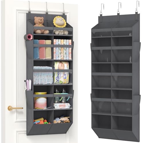 Lifewit 1 Pack Over the Door Organiser, 5 Section Hanging Storage, Beige