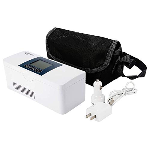 Image of Maxbell Portable Mini Medicine 0 to 8 Degree Freezer Insulin Cooling Travel Car Refrigerator for Diabetic Patient 9 Hours Standby (White)