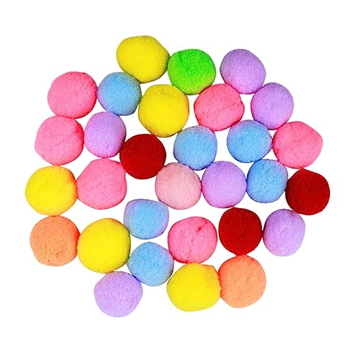 UPKOCH 30 Pcs Assorted Color Plush Cat Ball Elastic for Kittens Lightweight and Durable Pet Play Balls Bright Colors to Engage and Entertain Cats