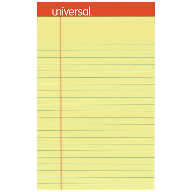 Yellow Perforated Ruled Writing Pads - 5 x 8 Narrow Ruled Paper - Notepads with Clean Tear-Offs -