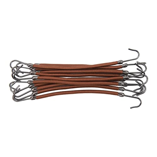 10 Pieces Hair Bungee,Hair Ties with Hooks,Elastic Hair Tie Styling Ponytail Holder Hooks Hair Cord for Buns, Adjustable Hair Wrap for Curly Hair Long Hair (Brown)