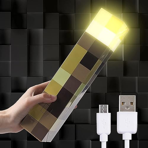 Light-up Wall Torch - Batteries & USB Pluggable Night Lamp - Hand Held or Wall Mount Lighting Torch, FL-HTXYQ