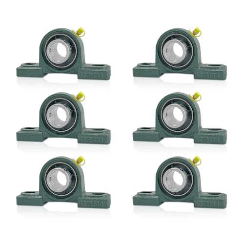 6Pcs UCP201-8 Pillow Block Bearing with 1/2" Bore Mounted Pillow Block Bearings Chrome Steel Bearings Self-Alignment