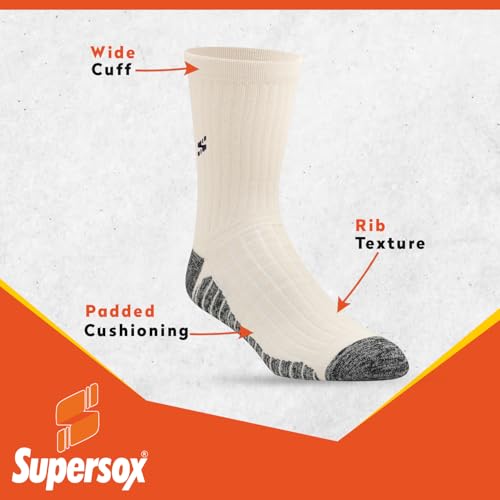 Image of Supersox Calf Length Sports Socks For Men Combo, Made With Durable Breathable Cotton, Anti Odour, Anti Bacterial, Anti Sweat, Moisture Aborbant with Thick Cushioned Bottom (Multicolor, Pack of 3)