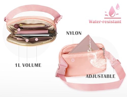 Image of COSHAYSOO Valentines Birthday Initial Gifts for Teen Girls 5 6 7 8 9 10 11 12 13 14 Year Old Pink Fanny Pack for Girls Belt Bag Crossbody Travel Purse Unique Trendy Girly Stuff Chenille Letter S