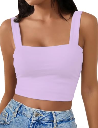 Haut court sans manches pour femme débardeur double couche opaque et galbant
