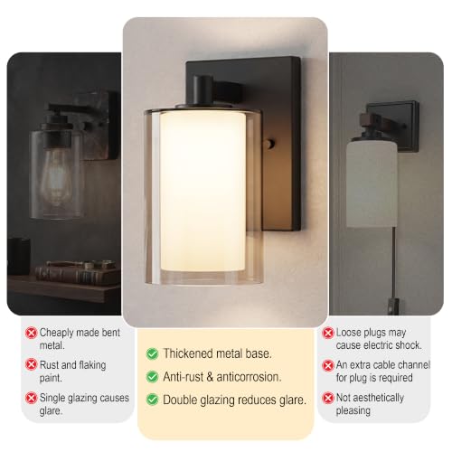 Kalium Wall Sconces Set of Two, Modern Matte Black Vanity Wall Lights - Image 5