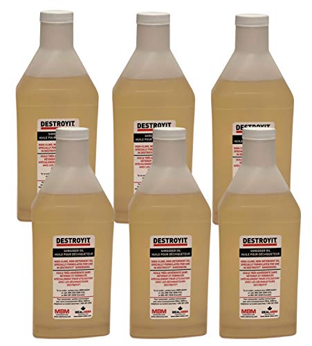 MBM AC CED21/6 Destroyit Shredder Oil (Pack of 6), 1 Quartz Bottles (32oz), Compatible with any Distroyit Shredders, Special Formula