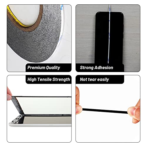 Image of Kaisiking 2mm / 3mm x 50M LCD Screen Repair Tape Cell Phone Adhesive Tape Thin Double Sided Tape Adhesive with 1 Tweezers for Cell Phone, iPad, Tablets, Laptops, Camera, LCD Screen Repair
