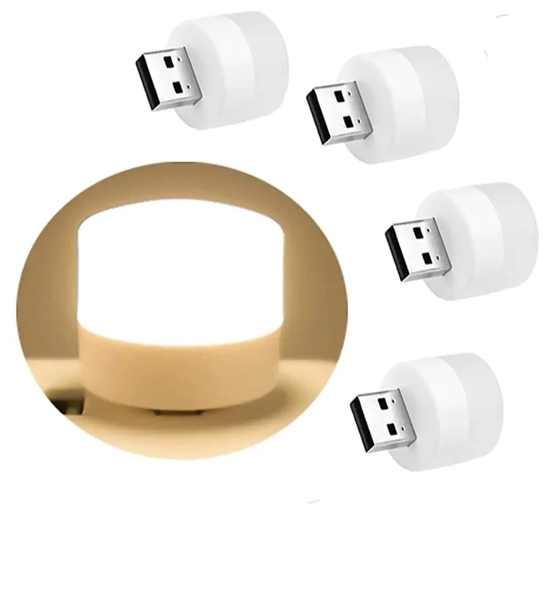 LS FABS USB Mini Led Bulb Pack of 4(Warm White USB LED Bulb)
