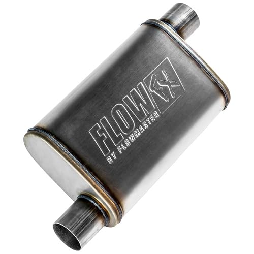 Flowmaster Flow FX Chambered Muffler – 2.50” Offset In / 2.50” Offset Out – Moderate Sound – Stainless Steel – Affordable Performance for Modern Trucks, Muscle Cars & Daily Drivers (71236)