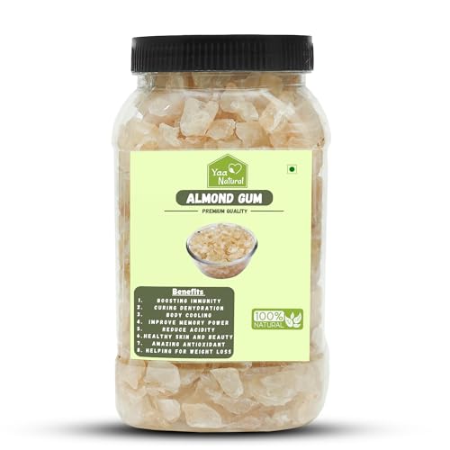Image of Yaa Natural Almond Gum 500gm | Gond Katira | Badam Pisin | Badam Gum Body Cooling 100% Natural Quality Organic Gum (500g(Pack of 1)