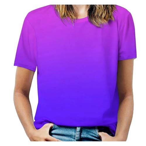 T-shirt vert femme imprimé étoiles top manches courtes ample été