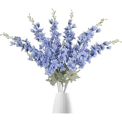 IPOPU Blue Delphinium Artificial Flowers Cover