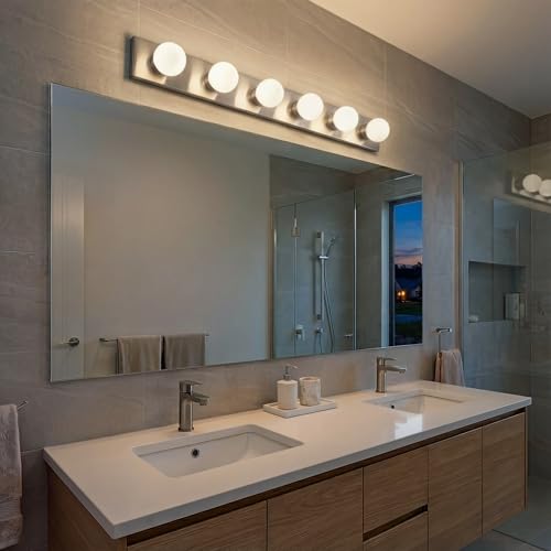 Kichler 626NI 36" Bath Bar 6-Light Vanity Light Fixture with Brushed Nickel Finish for Bathroom over Mirror, Traditional Style Lighting (36" L x 4.25" H), 626NI by Kichler - Image 7