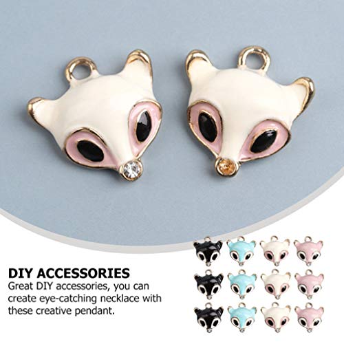 EXCEART 40 Pcs Animal Liga Charme Liga Esmalte Fox Pingentes Diy Artesanato Suprimentos Charms Metal