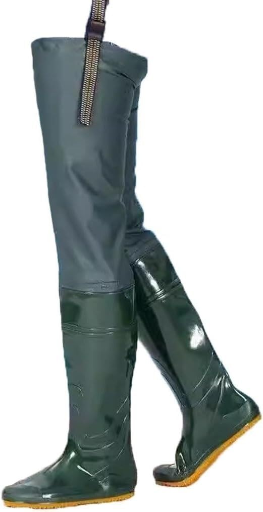80cm High PVC Long Rain Boots with Buckle Fishing Boots Rice Planting Boots Oxford Sole