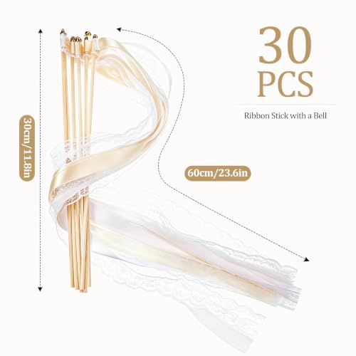 Gnovldg 30 Pièces Baguettes de Mariage, Champagne Baguette Ruban Mariage – vue 2