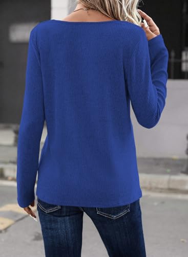 Image of LOLONG Womens Long Sleeve V Neck T Shirts Casual Basic Work Tops Trendy