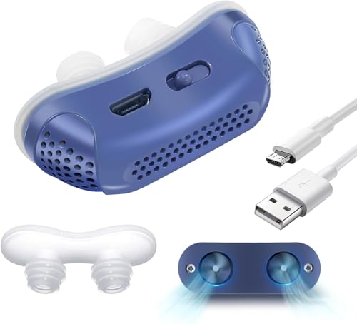 Anti Snoring Devices,Double Vortex Anti Snoring Device,Adjustable and Breathable,Up to 10 Hours,Suitable for All Nose Shapes-Blue