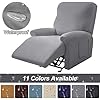 Waterproof Recliner Sofa Cover Non-Slip Milk Silk Design Single Chair Couch Armchair Protector for Recliner Chair(S1-Cream)
