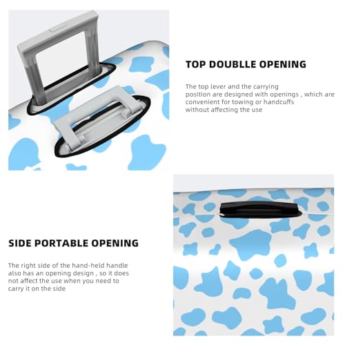 Blue Cow Print Travel Luggage Cover Elastic Suitcase Protector Washable Baggage Covers For Trunk Case Fits 18-21 Inch Luggage4