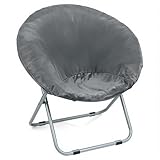 Velvet Stretch Saucer Chair Cover, Soft Round Moon Chair Cover for Adults and Kids, Removable Saucer Chair Cushion Covers for Indoor & Outdoor