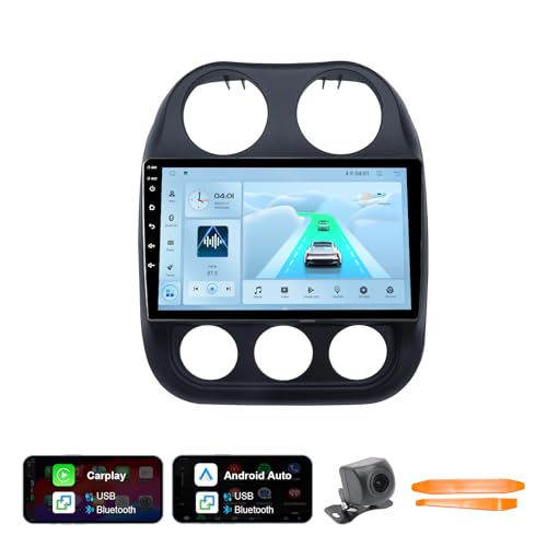Image of Car Stereo for Jeep Compass 2014 2015 2016,10'' 1280x720P Touchscreen Radio Replacement with Wireless CarPlay and Android Auto Stereo Receivers Car Radio with Bluetooth /GPS /Android 13 /Backup Cam /2+32G