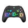 وحدة تحكم لاسلكية LuvYsshun متوافقة مع Xbox One وXbox Series X/S وXbox One X/S وPC Windows ومصباح LED RGB مع بطارية مدمجة قابلة لإعادة الشحن وأزرار اهتزاز/توربو/قابلة للتعيين
