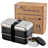 Modaniam Leak Proof Stainless Steel Bento Box, Stainless Steel Lunch Box For Adults, Metal Bento Box, Japanese Lunch Container, Large With Compartment, Korean Bentobox, Non Toxic, Microwave Safe