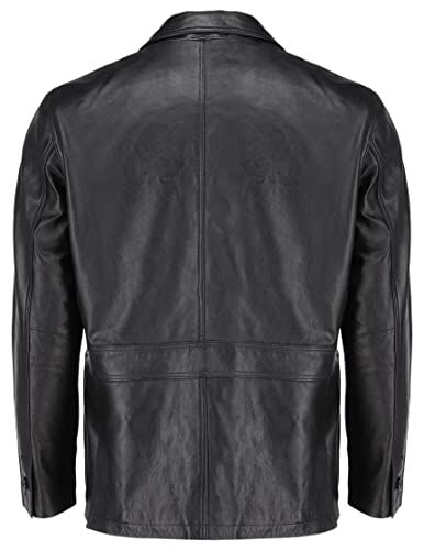 Lambskin Leather Jacket Men Casual Coat – Notched Collar Classic Bond’s Style Ultimate Leather Blazer For Men (Black, X-Large) #TOP3