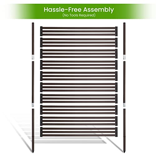 Lalahoni Outdoor Privacy Fence Screen, 3 Ft W X 6 Ft H Tall Divider For Outdoor Garden Backyard Patio Decorative, Privacy Screen Fence Panels, Brown, 1 Pc #TOP4