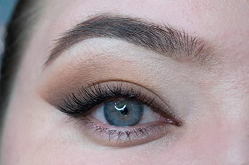 MYSALENS® Lentilles De Contact De Couleur Symphony 3Con Gris Naturelle très haute opacité Kit De Rangement Boitier Pince applicateur Offert 12 Mois sans correction