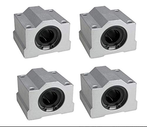 Glamorway 4pcs SC16UU Aluminum Linear Ball Bearing Slide Block, Linear Guide Rail Bearings for CNC, 3D Printers, Machine Tools