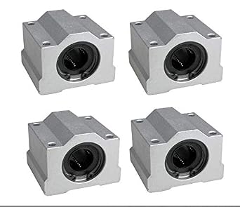 4pcs SC16UU Aluminum Linear Ball Bearing Slide Block, Linear Guide Rail Bearings for CNC, 3D Printers, Machine Tools